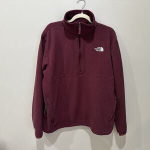 The North Face 1/4 Zip Fleece Burgundy athletic hiking activewear men’s large